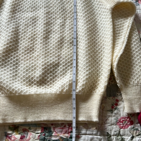 VINTAGE Cream Knit Pullover Sweater Dayne Taylor - L - Granny Sweater - Picture 8 of 9
